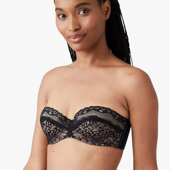 NWT b.tempt'd by Wacoal Women's B.Enticing Strapless Bra, black/tan - Picture 6 of 6